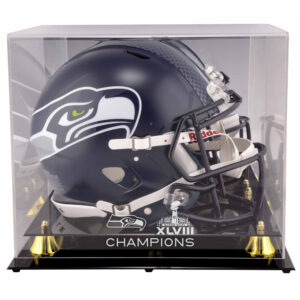 Goldener klassischer Helm mit Logo der Seattle Seahawks für die Champions des Super Bowl XLVIII