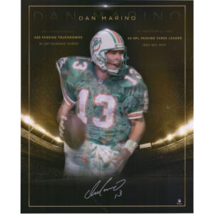 Signiertes Foto von Dan Marino, Miami Dolphins, 16 x 20 Zoll, mit den Goldenen Jahren seiner Karriere