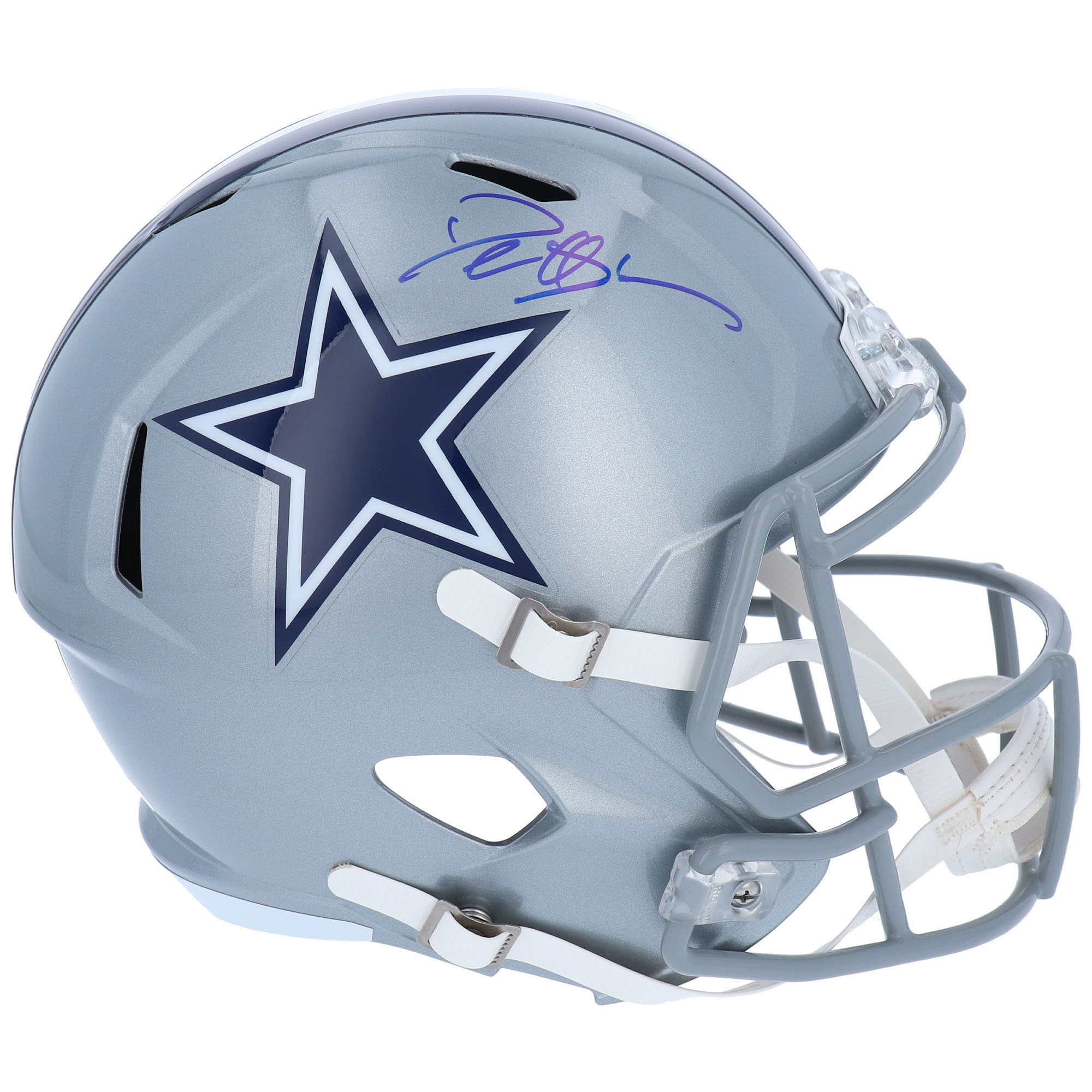 Signierter Riddell Speed-Replika-Helm von Deion Sanders, Dallas Cowboys – mit blauer Tinte signiert