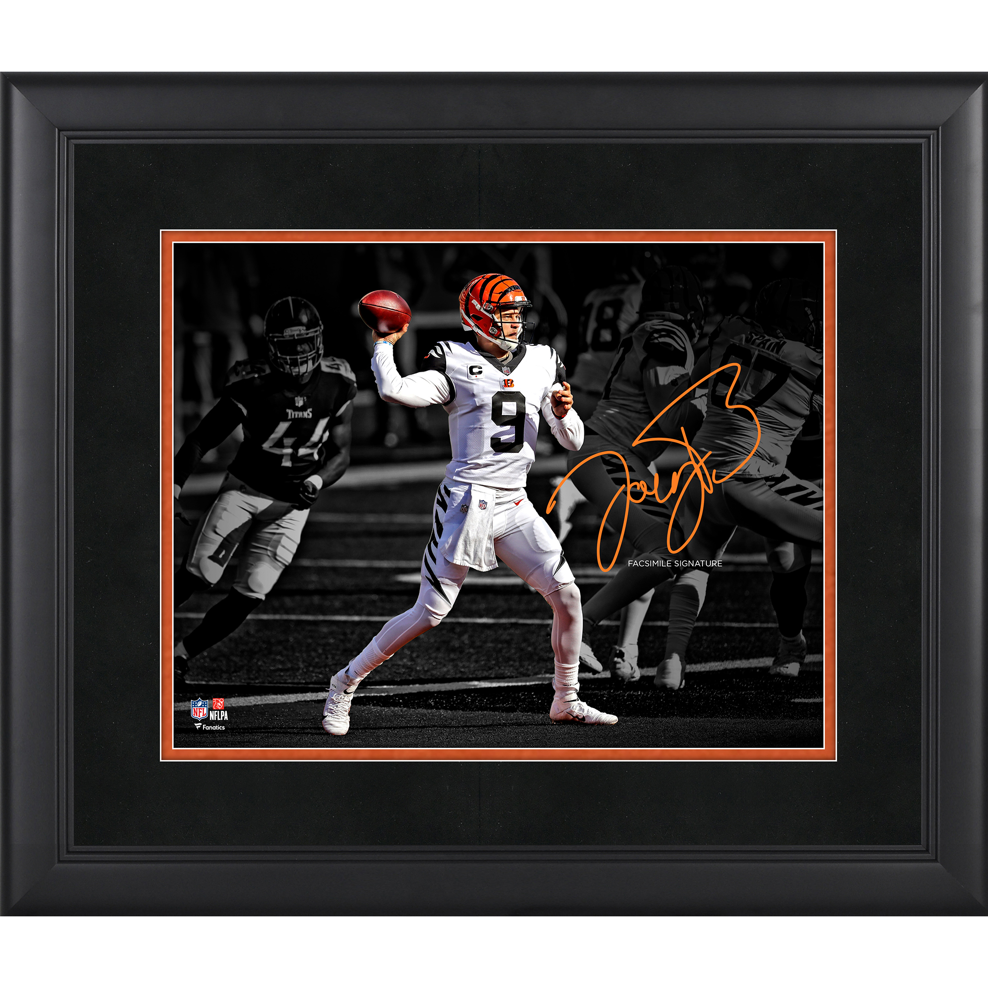 Joe Burrow Cincinnati Bengals Gerahmtes 11 x 14 Zoll Spotlight-Foto – Faksimile-Signatur