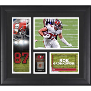 Rob Gronkowski, Tampa Bay Buccaneers, gerahmte 15 x 17 Zoll große Spielercollage mit einem Stück eines beim Spiel verwendeten Footballs