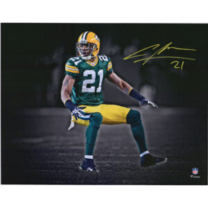 Charles Woodson, Green Bay Packers, signiertes 11 x 14 Zoll großes grünes Trikot-Spotlight-Foto