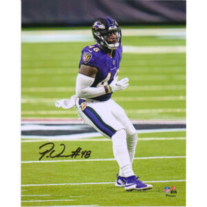 Autogrammfoto von Patrick Queen, Baltimore Ravens, 20,3 x 25,4 cm, lila Trikot