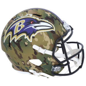Patrick Queen Baltimore Ravens signierter Riddell CAMO Alternate Speed ​​Replica Helm