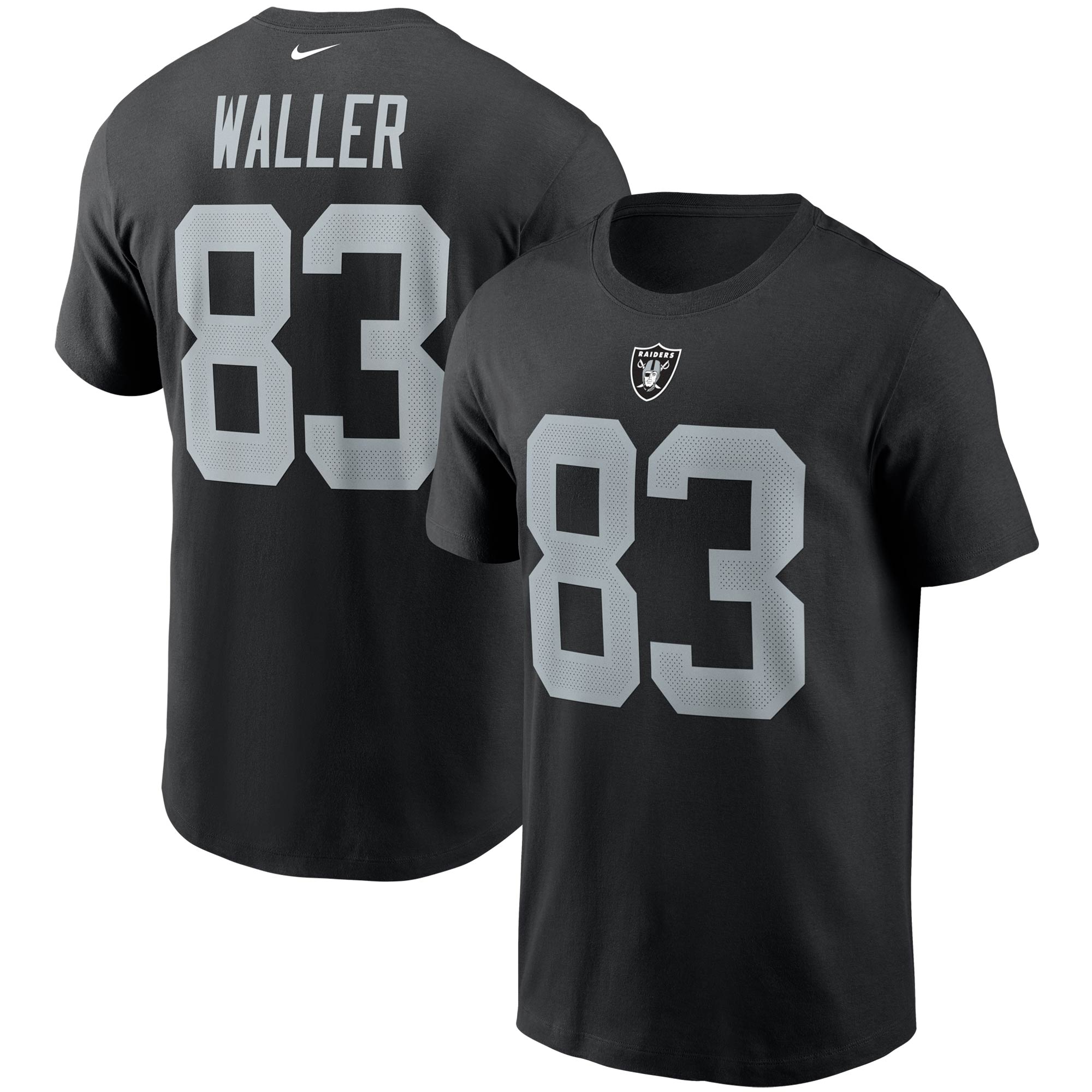 Nike Darren Waller – Schwarzes Las Vegas Raiders-T-Shirt mit Name und Nummer für Herren