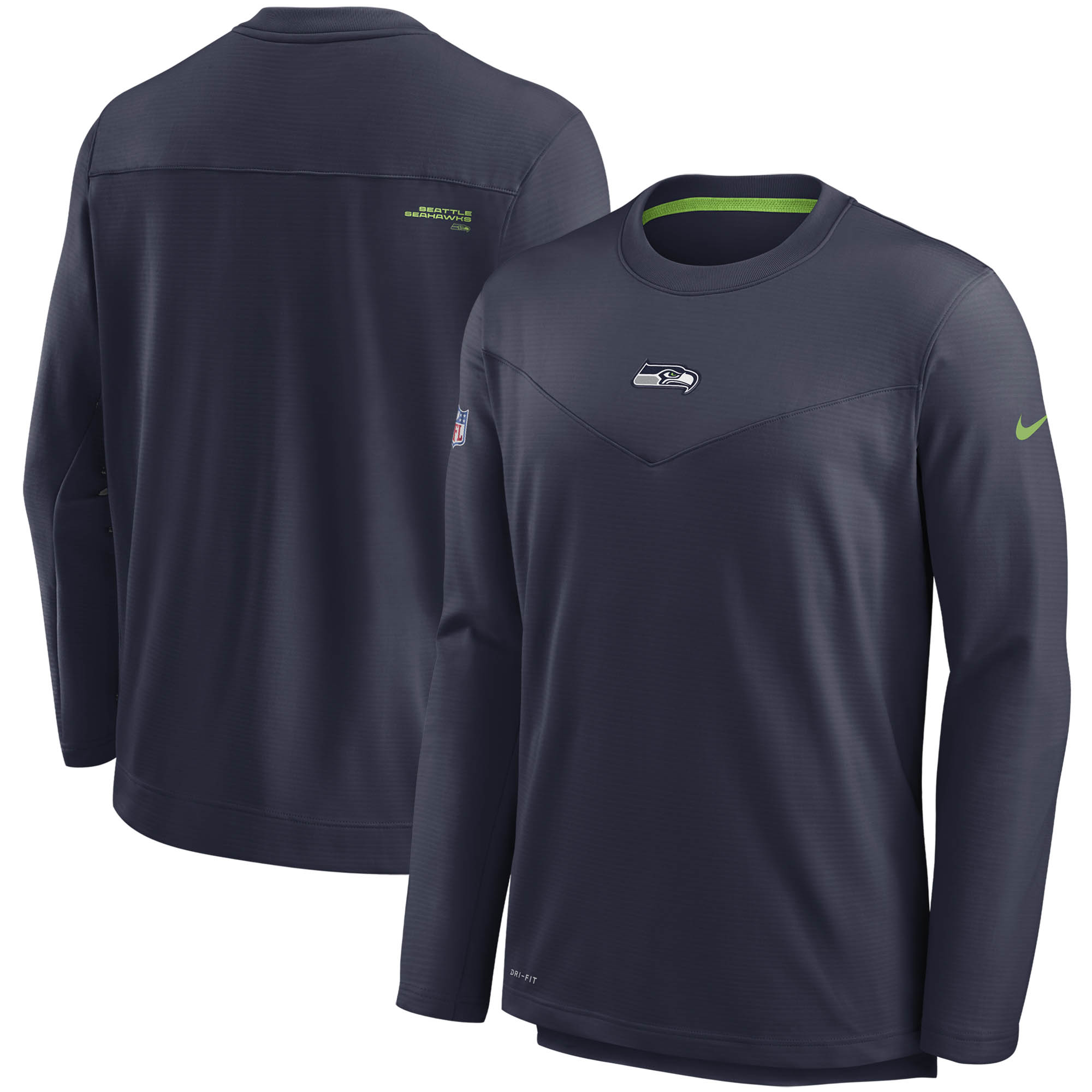 Herren Nike College Navy Seattle Seahawks Sideline Team Performance Pullover Sweatshirt