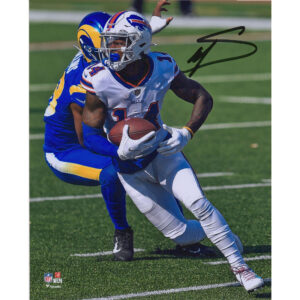 Stefon Diggs, Buffalo Bills, signiertes Lauffoto, 20,3 x 25,4 cm, weißes Trikot