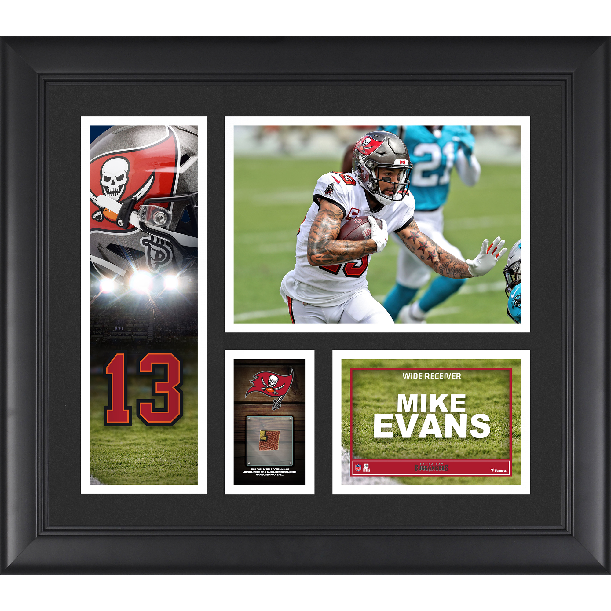 Mike Evans, Tampa Bay Buccaneers, gerahmte 15 x 17 Zoll große Spielercollage mit einem Stück eines beim Spiel verwendeten Footballs