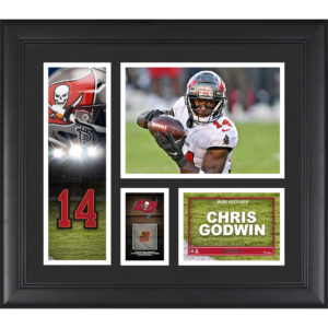 Chris Godwin, gerahmte Spielercollage der Tampa Bay Buccaneers, 15 x 17 Zoll, mit einem Stück eines beim Spiel verwendeten Footballs