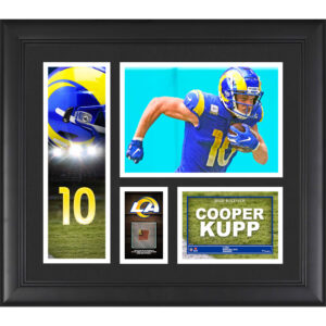 Cooper Kupp Los Angeles Rams Gerahmte 15″ x 17″ Spielercollage mit einem Stück eines beim Spiel verwendeten Footballs