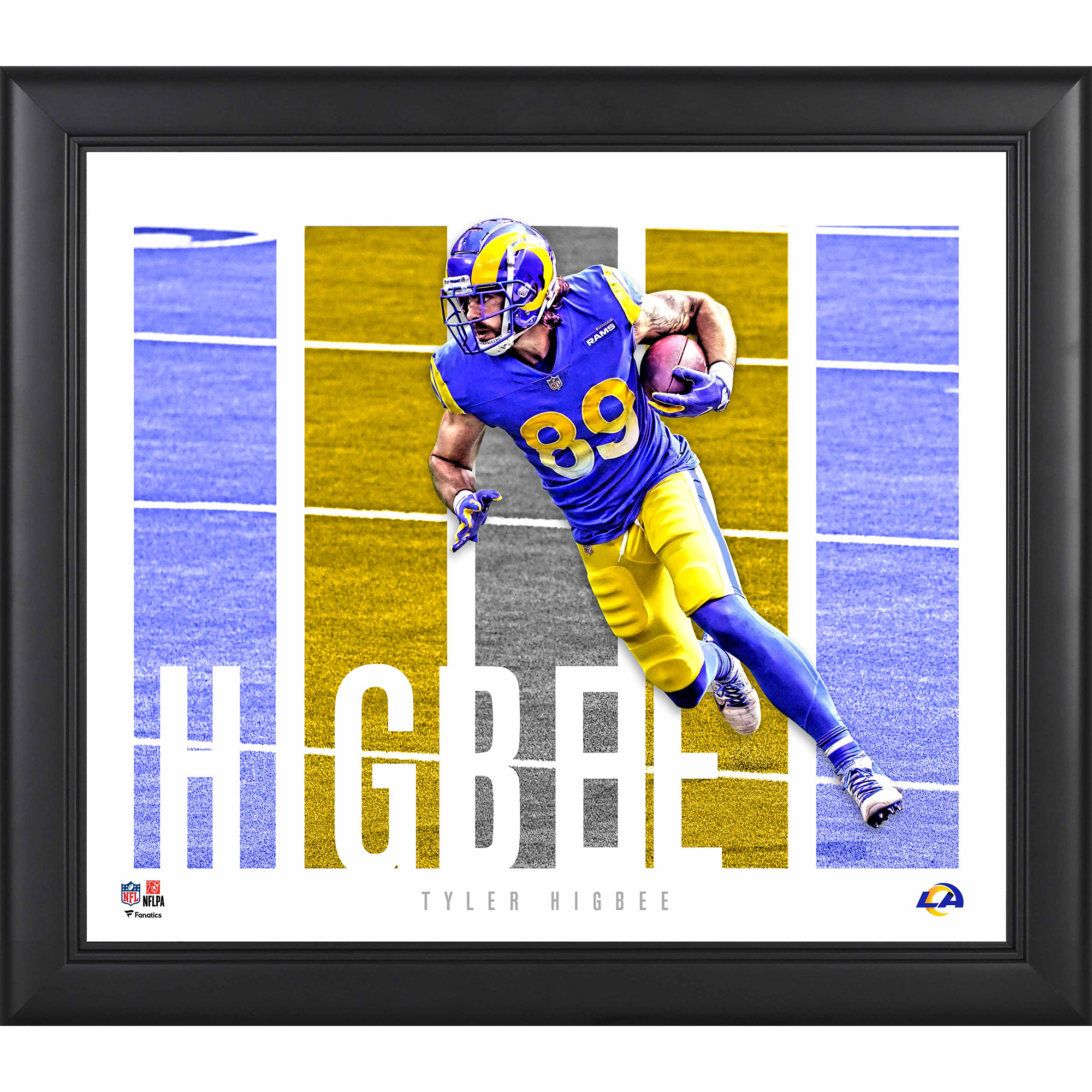 Tyler Higbee, Los Angeles Rams, gerahmte Spielerpanel-Collage, 38,1 x 43,2 cm