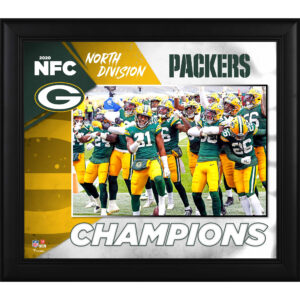 Gerahmte Collage der Green Bay Packers mit den Meistern der NFC North Division 2020, 15 x 17 Zoll