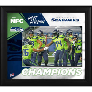 Seattle Seahawks – gerahmte Collage mit den Meistern der NFC West Division 2020, 15 x 17 Zoll