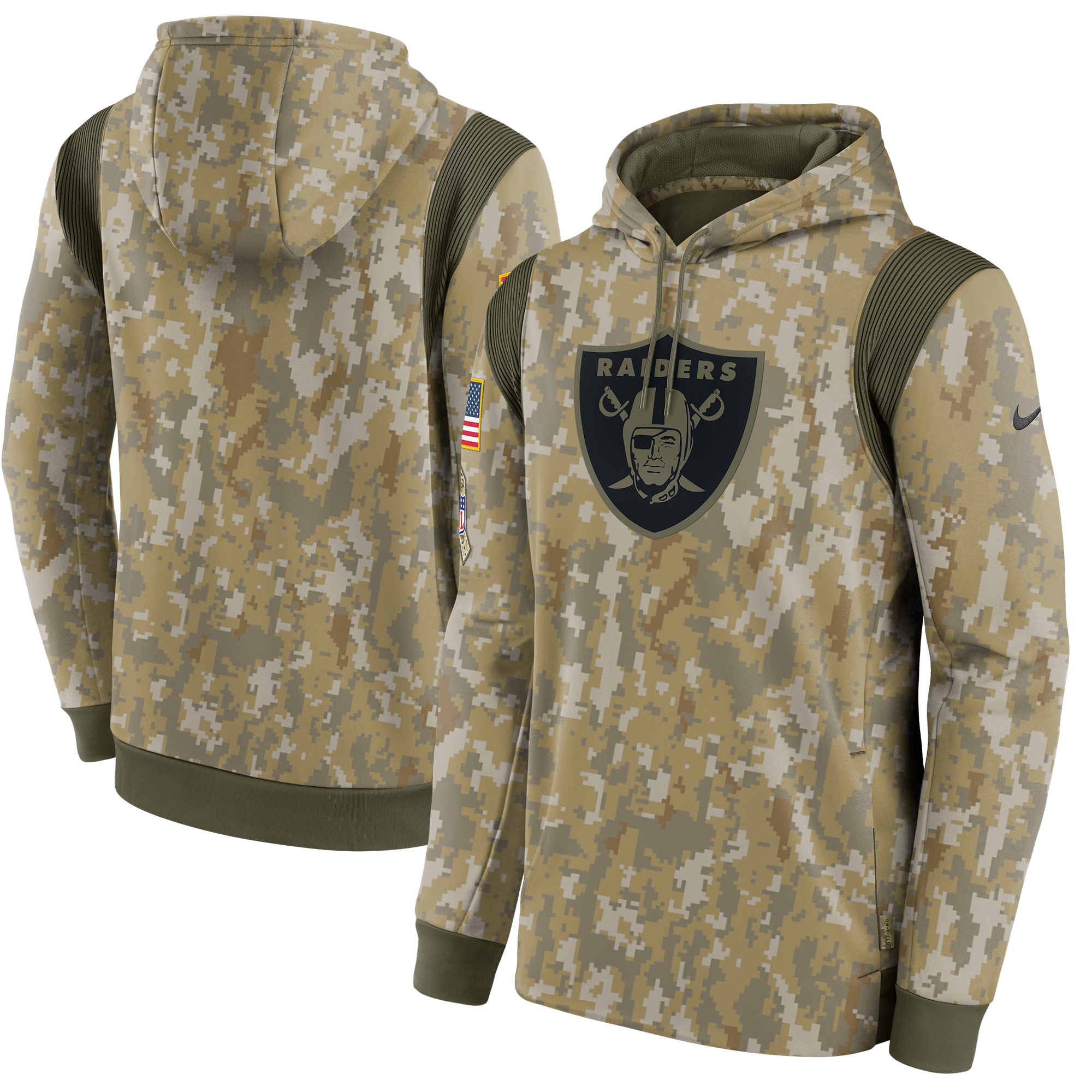 Nike Camo Las Vegas Raiders Salute To Service Therma Performance Pullover-Hoodie für Herren