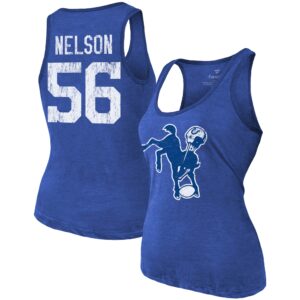 Majestic Threads Quenton Nelson Heathered Royal Indianapolis Colts Name & Nummer Tri-Blend Tanktop für Damen