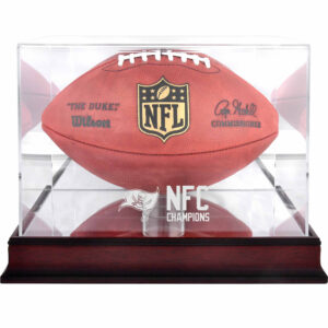 Vitrine mit Football-Logo der Tampa Bay Buccaneers 2020 NFC Champions aus Mahagoni