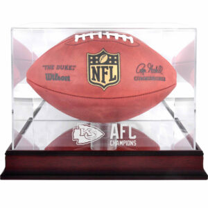 Kansas City Chiefs 2020 AFC Champions Fußballvitrine mit Logo aus Mahagoni