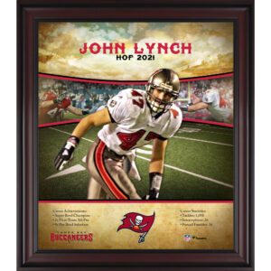 John Lynch Tampa Bay Buccaneers Gerahmte 15″ x 17″ Hall of Fame Karriereprofil-Collage