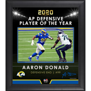 Aaron Donald Los Angeles Rams Gerahmte Collage zum NFL Defensive Player of the Year 2020, 15″ x 17″