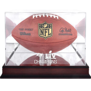 Tampa Bay Buccaneers Super Bowl LV Champions Mahagoni Football-Logo-Vitrine