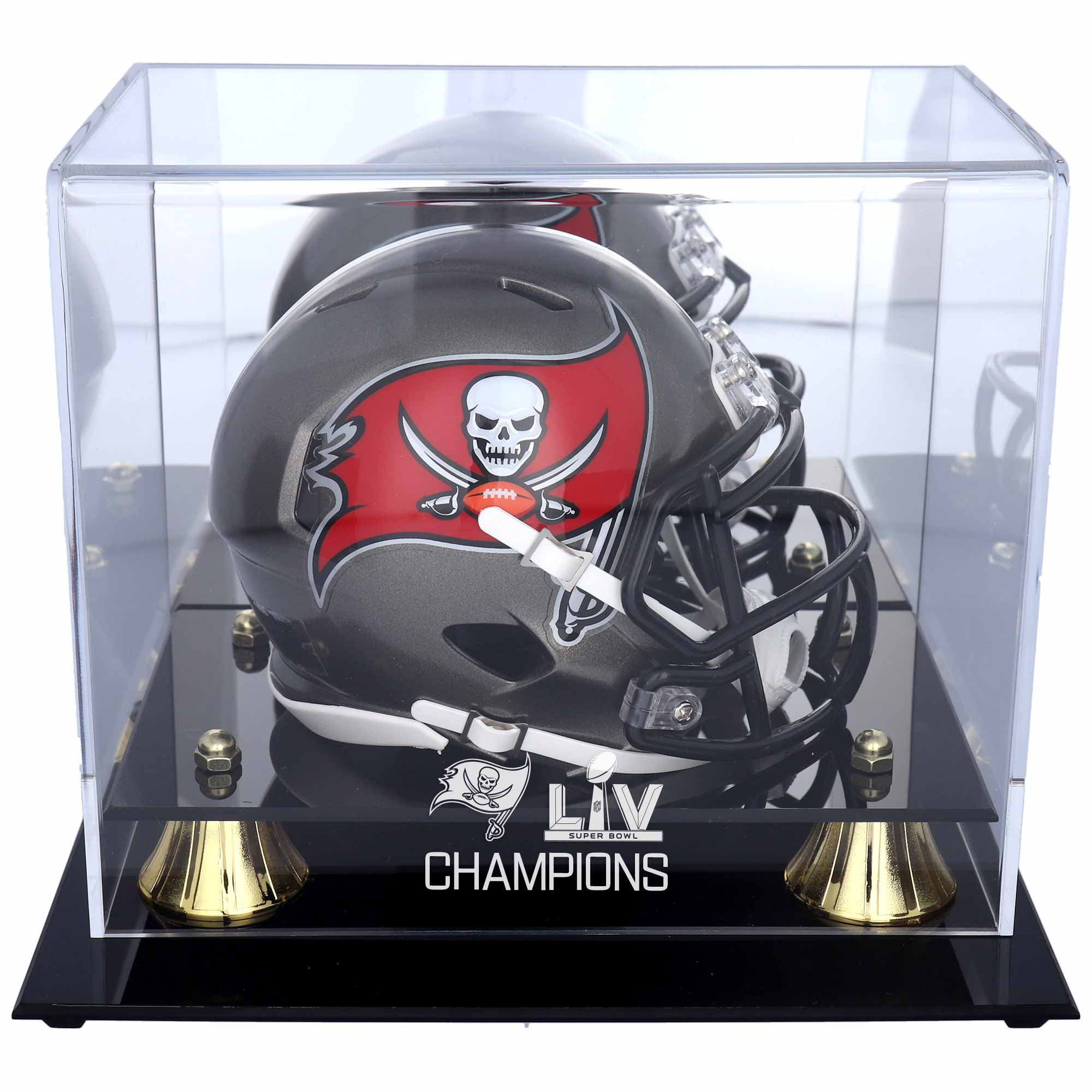 Goldener klassischer Mini-Helm mit Logo der Tampa Bay Buccaneers für den Super Bowl LV Champions