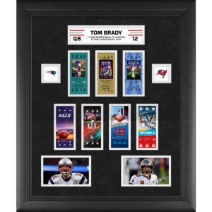 Tom Brady Tampa Bay Buccaneers gerahmte 23″ x 27″ Ticket-Collage des 7-fachen Super Bowl-Champions