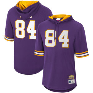 Mitchell & Ness Randy Moss Lila Minnesota Vikings Retired Player Mesh Hoodie T-Shirt mit Namen und Nummer für Herren