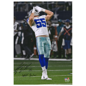 Signiertes 16 x 20 Zoll großes Hochformatfoto von Leighton Vander Esch, Dallas Cowboys, mit der Aufschrift „WOLF HUNTER“ – limitierte Auflage von 55 Stück