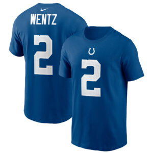 Nike Carson Wentz Royal Indianapolis Colts Name & Nummer T-Shirt für Herren