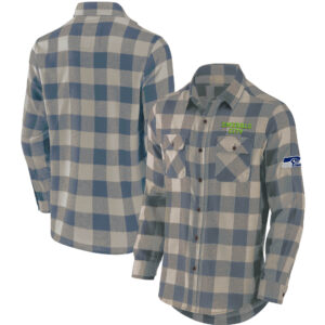 Herren NFL x Darius Rucker Kollektion von Fanatics College Navy Seattle Seahawks Flanell-Langarmhemd zum Zuknöpfen