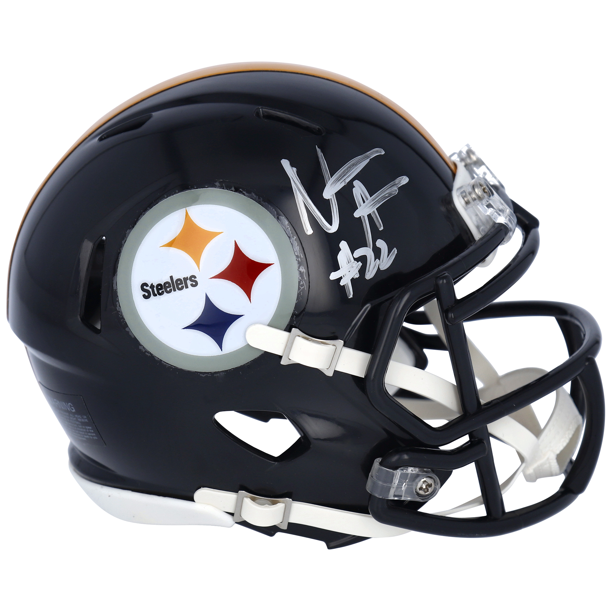 Najee Harris Pittsburgh Steelers Fanatics Authentischer, signierter Riddell Speed ​​Mini-Helm