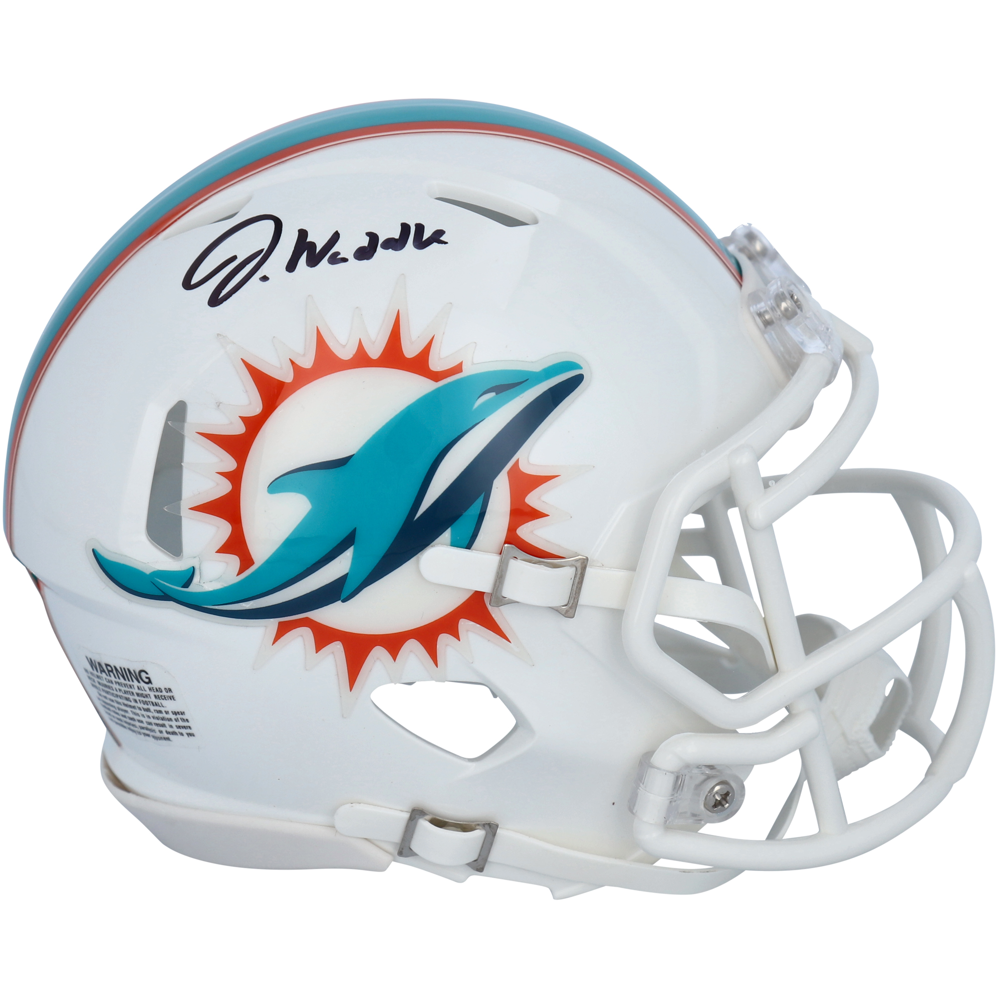 Signierter Jaylen Waddle Miami Dolphins Fanatics Authentischer Riddell Speed ​​Mini Helm