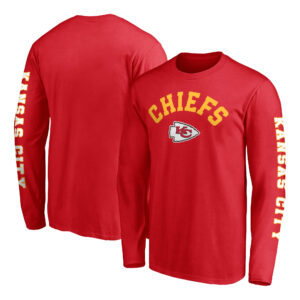 Kansas City Chiefs Fanatics – Rotes Langarm-T-Shirt für Herren in großen Größen