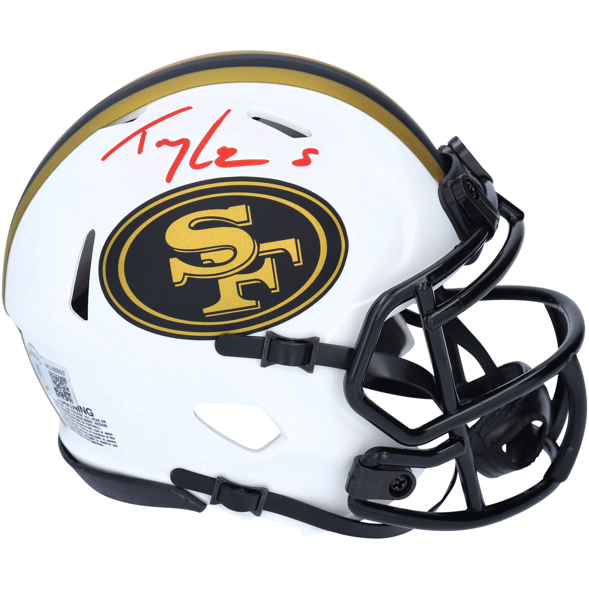 Trey Lance San Francisco 49ers signierter Riddell Lunar Eclipse Alternate Speed ​​Mini-Helm