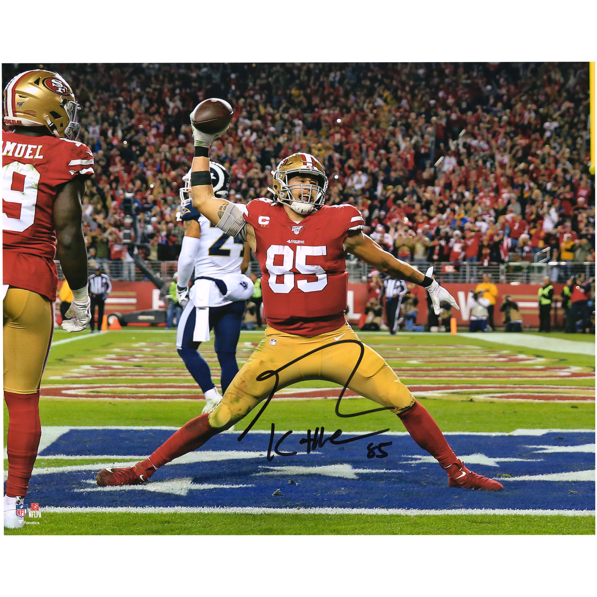 Signiertes 16 x 20 Zoll großes Touchdown-Spike-Foto von George Kittle von den San Francisco 49ers