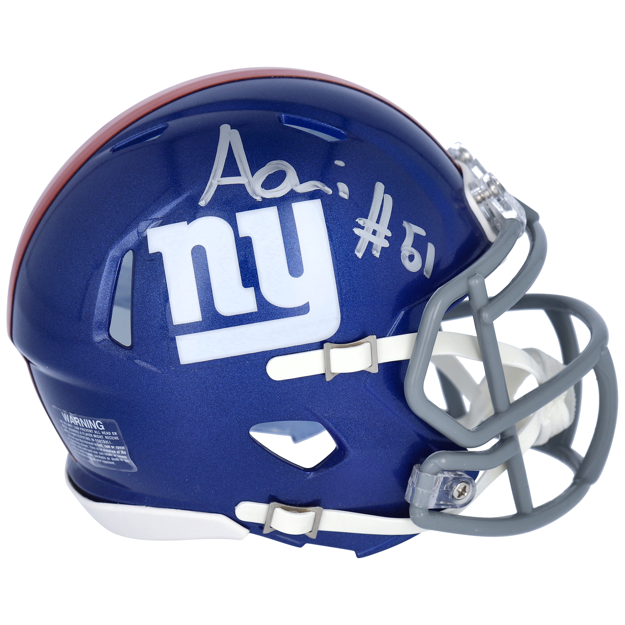 Azeez Ojulari – Riddell Speed ​​Mini-Helm von den New York Giants mit Autogramm