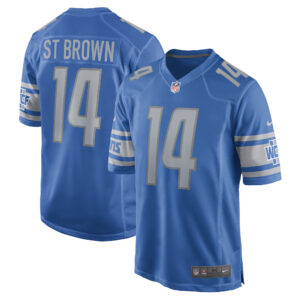 Nike Amon-Ra St. Braun-Blau Detroit Lions Spielertrikot für Herren