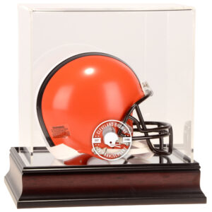 Cleveland Browns – Mahagoni-Mini-Vitrine mit Logo zum 75. Jubiläum der Saison