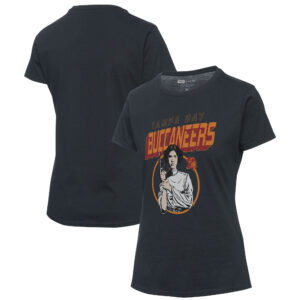 Damen Junk Food Schwarzes Tampa Bay Buccaneers Disney Star Wars Prinzessin Leia T-Shirt