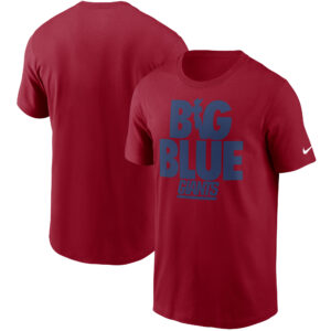 Rotes, großes blaues T-Shirt der New York Giants aus der Hometown Collection von Nike für Herren