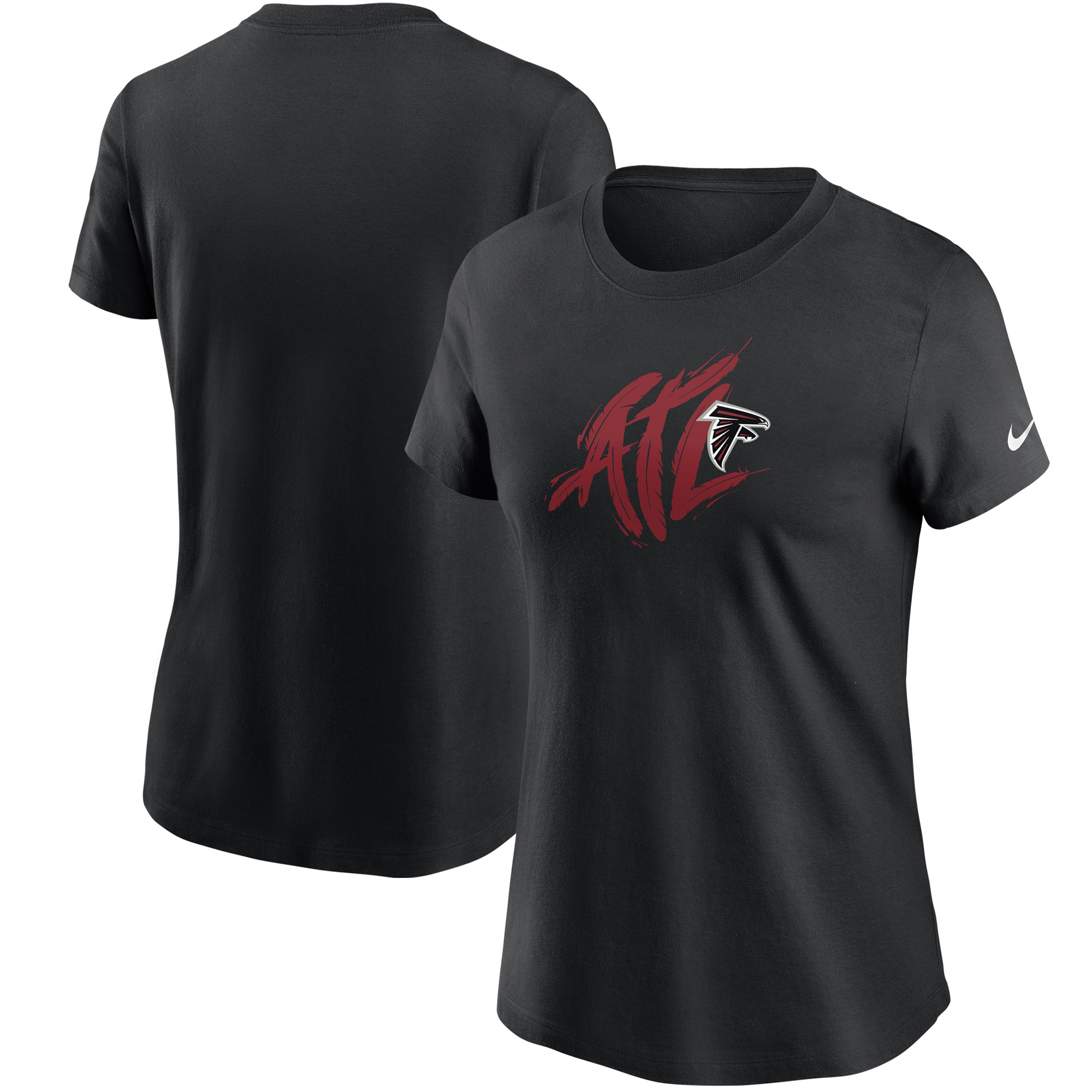 Schwarzes Nike Atlanta Falcons Hometown Collection-T-Shirt für Damen