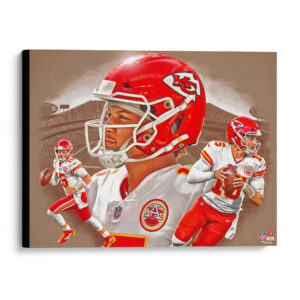 Patrick Mahomes Kansas City Chiefs, unsigniert, gedehnt, 20 x 24 Zoll, Giclée – erstellt vom Künstler Brian Konnick