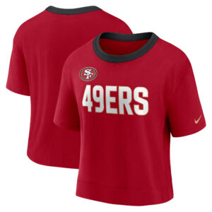 Damen Nike Scarlet San Francisco 49ers High Hip Fashion Crop Top