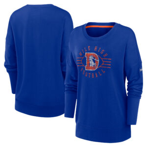 Nike Royal Denver Broncos Rewind Playback Icon Performance-Pullover-Sweatshirt für Damen