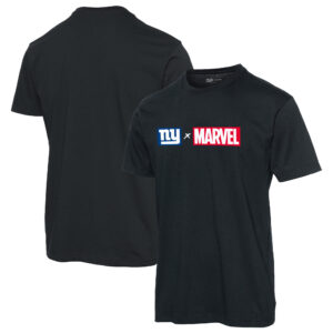 Schwarzes New York Giants Marvel-Logo-T-Shirt für Herren