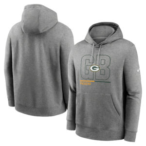 Nike Heathered Grey Green Bay Packers City Code Club Fleece-Pullover-Hoodie für Herren