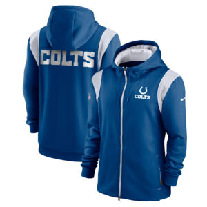 Nike Royal Indianapolis Colts Performance Sideline Lockup Hoodie mit durchgehendem Reißverschluss für Herren