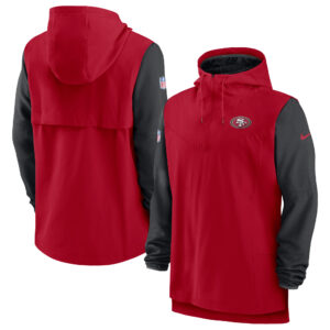 Nike San Francisco 49ers Sideline Player Quarter-Zip Hoodie Jacket Scarlet/Black für Herren