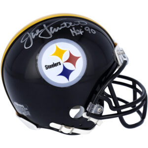 Von Jack Lambert, Pittsburgh Steelers, signierter Riddell Speed ​​Mini-Helm mit „HOF 90“-Aufschrift