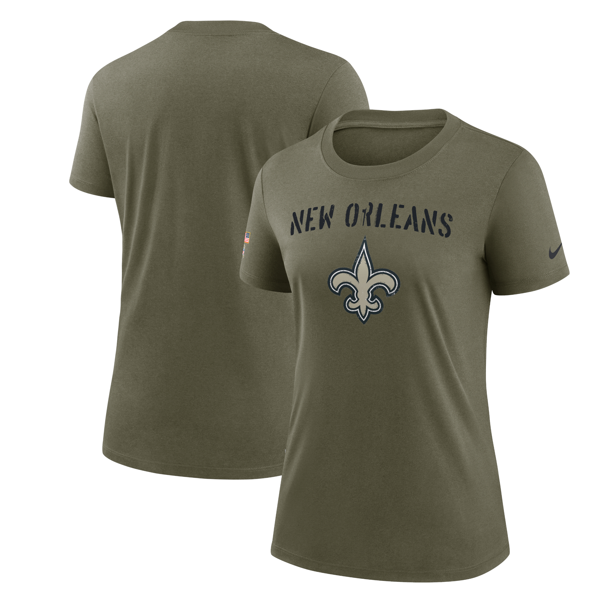 Nike New Orleans Saints 2022 Salute To Service Legend T-Shirt für Damen, oliv